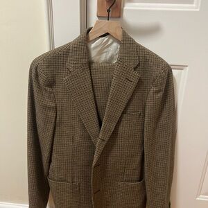 Men's Brown Checkered Blazer